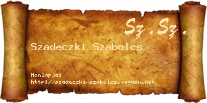 Szadeczki Szabolcs névjegykártya