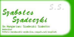 szabolcs szadeczki business card